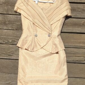 Watters Satin Dress in Soft Gold